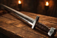 Hand Forged Viking Sword/Handmade Battle Ready Blade with Leather Grip