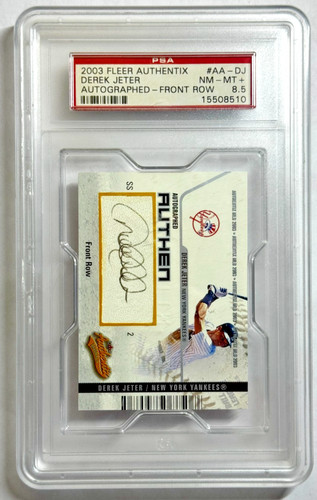Derek Jeter Front Row Auto 2003 Fleer Authentix #AA-DJ PSA 8.5 Pop 2