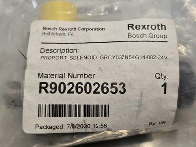 Bosch Rexroth R902602653 Proportional Solenoid GRCY037N54G14-002 24VDC