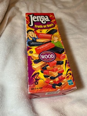 2000 Jenga Truth or Dare Game Complete Hasbro Party Game Real Wood Orig Box