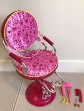 Our Generation Sitting Pretty Hairdresser Salon Chair and Hair Accessories Set