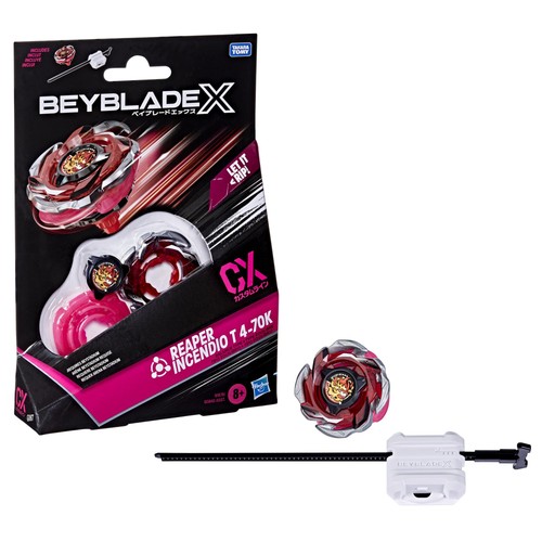 Beyblade X Starter Pack Reaper Incendio T 4-70K CX trottola e Lanciatore - Foto 9 di 24