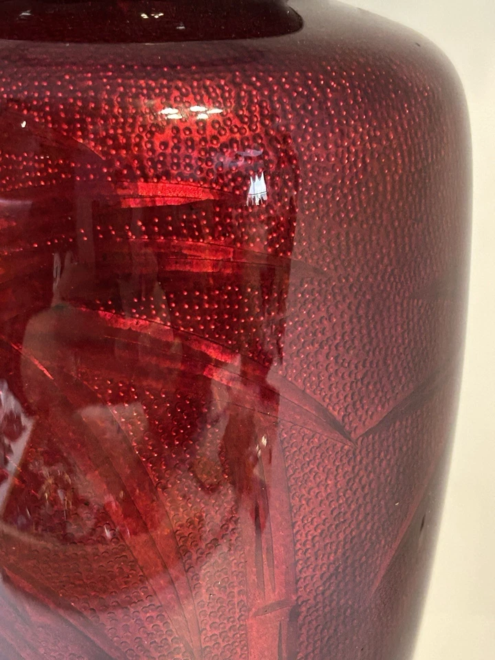 Jarrón antiguo japonés Ginbari grande 10 cloisonné esmalte sangre de paloma Foto 4 de 4