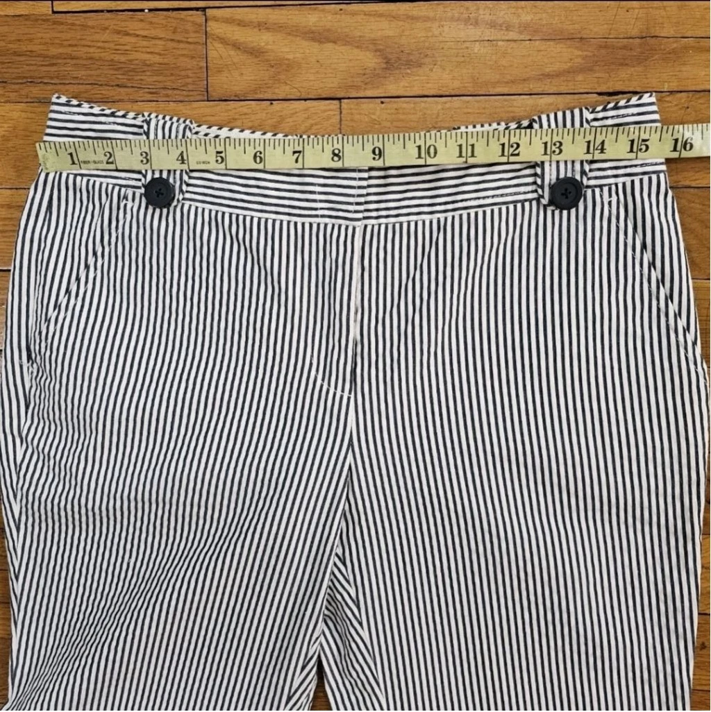 Tory Burch pantalone donna svasato a righe taglia 8 bianco nero