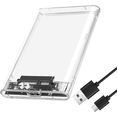 Externe SSD Gehäuse 2,5 Zoll Transparentes Kunststoffgehäuse USB 3.1 SATA 6 Tb