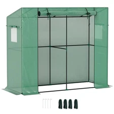 6.6x2.5ft Walk-in Portable Small Greenhouse Outdoor with UV-resistant PE Cover