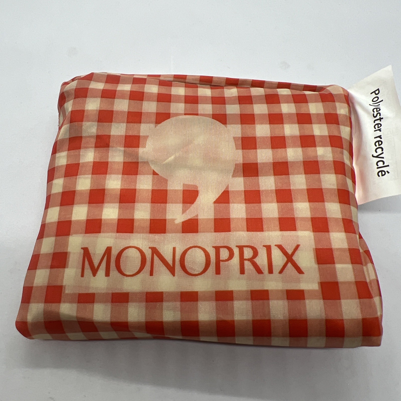 monoprix grocery shopping tote bag reusable france supermarket paris Checker