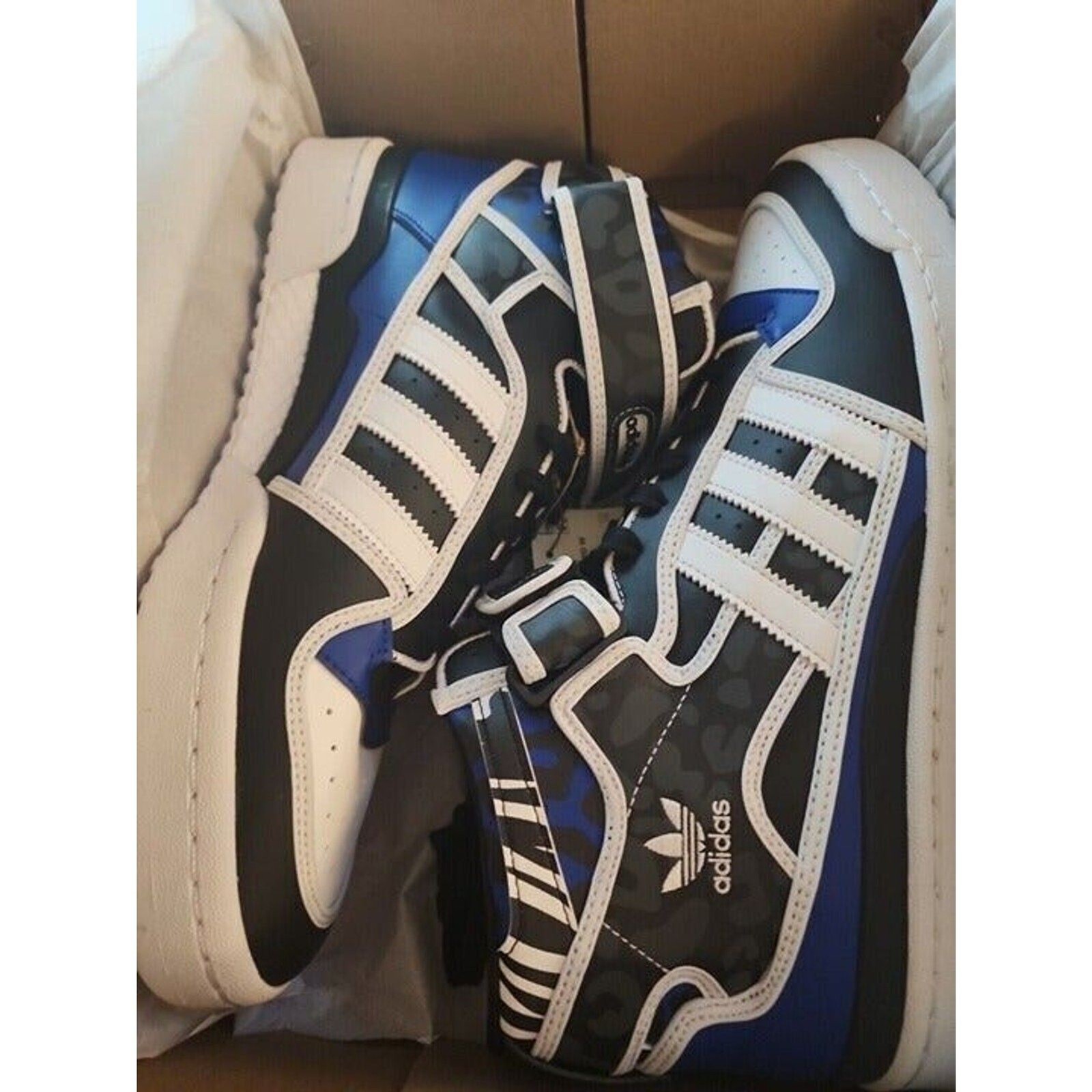 **Women's Adidas FORUM MID Rich Mnisi Bold Blue White Black | sz 13 GV8053 New thumbnail 5