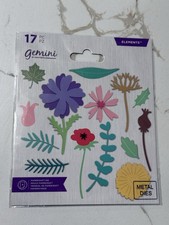 Gemini Crafter  s Companion Elements 17-Pc Floral Metal Die Set New Sealed