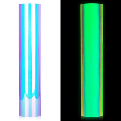 #ad GIRAFVINYL Holographic Glow in The Dark Vinyl 12” X 6ft White to Green Glow... $14.92