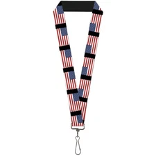 Buckle-Down Lanyard-1.0"-United States Flags 22" x 1" Multicolor