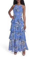 Tommy Hilfiger Women's Halter Neck Tiered Maxi Dress Size 12