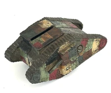 A.C. Williams Cast Iron 4.5" U.S. US Army Tank Still Bank 1918 Antique Toy
