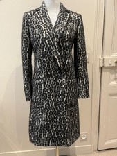 Michael Kors black / grey alpaca blend leopard print coat, US 0, UK 6-8, NWOT