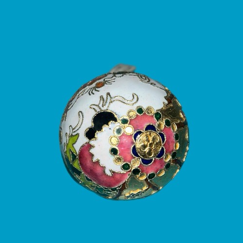Decorazione natalizia rotonda cloisonne vintage smalto oro