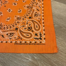 Hav-A-Hank Orange Paisley Bandana 100 Cotton Made in USA