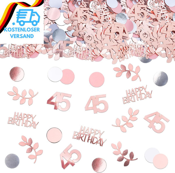 Goldrock 45 Geburtstag Deko Konfetti Groß 2,5-5,5Cm, 200 StüCk Streudeko 45 Gebu-image