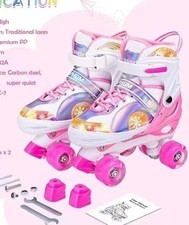 4 Sizes Adjustable Roller Skates for girl, with All Wheels Light up, M:13C-4