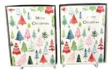2 Packs Merry Christmas Cards Leanin' Tree 24 Total Red Green Blue Teal