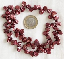 Red-Dyed Freshwater Keshi Pearls. Bought From Jewellery Maker