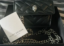 Kurt Geiger London Micro Kensington Bag Black Quilted Chain