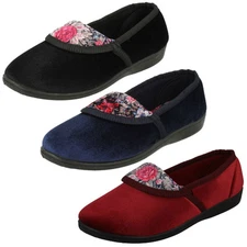 Ladies Spot On Floral Pattern Slippers