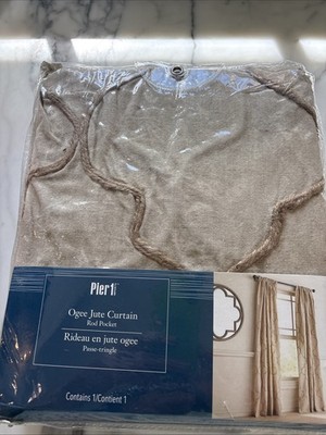 Pier 1 Imports 84  Embroidered Ogee Curtain Rod Pocket 48x84 NEW A76