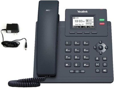Yealink T31P IP Phone - Power Adapter Included - 1 Year Manufacturer Black 