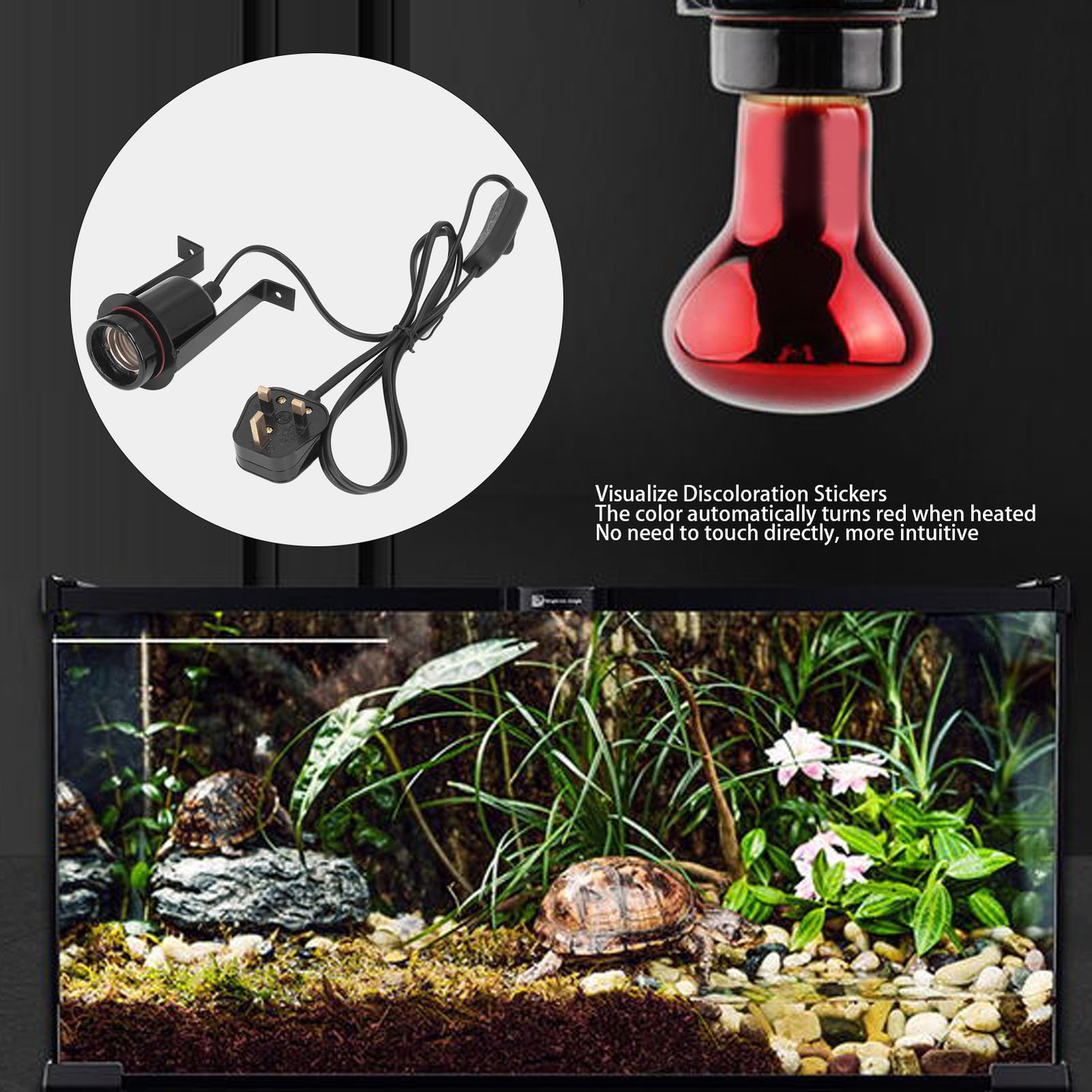 Ceramic Reptile Heat Lamp Holder 300W Loading Reptile Light Socket For E27 Bulb