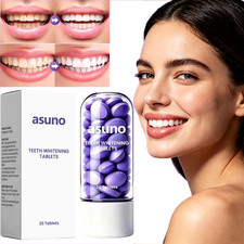 Asuno Teeth Whitening Tablets Purple Toothpaste Tablet tain Removal Fresh Breath