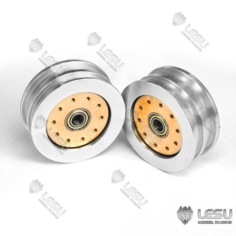 LESU Metal Rear Wheel Hub Pair Tires For 1/14 RC Forklift Model Car Truck Parts - Image 4 of 4