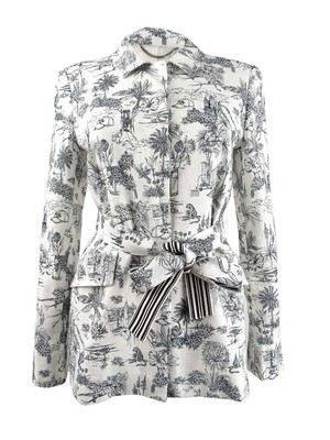 Marella Women s Lichene Printed Belted Jacket