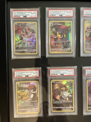 Pokemon PSA 10 Cosmic Eclipse Secret Rare Full Art Character Set