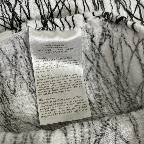 Aden Anais White Label Swaddle Blanket Black Print 100% Cotton 45"x43" - Picture 4 of 5