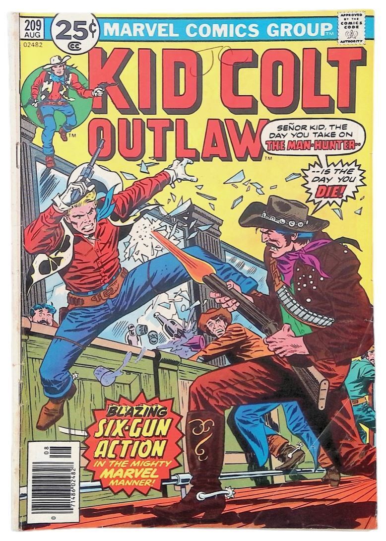 Kid Colt Outlaw #209 Newsstand Cover (1949-1979) Marvel Comics