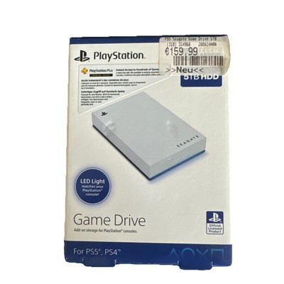 SEAGATE GameDrive for PlayStation Konsolen, 5 TB, Gaming Festplatte HDD Weiß Neu