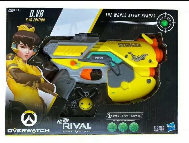 New Nerf Rival Overwatch D.VA B.VA Edition Yellow Stinger HB50