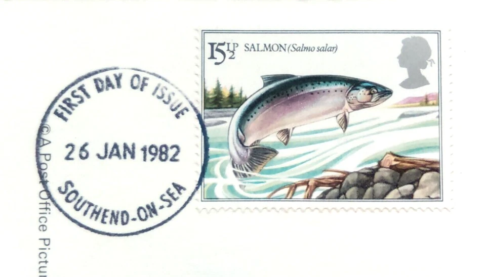 RARE EARLY DATE STAMP ERROR ON 1983 BRITISH RIVER FISHES P.H.Q. CARDS #00071 - Image 2 of 4