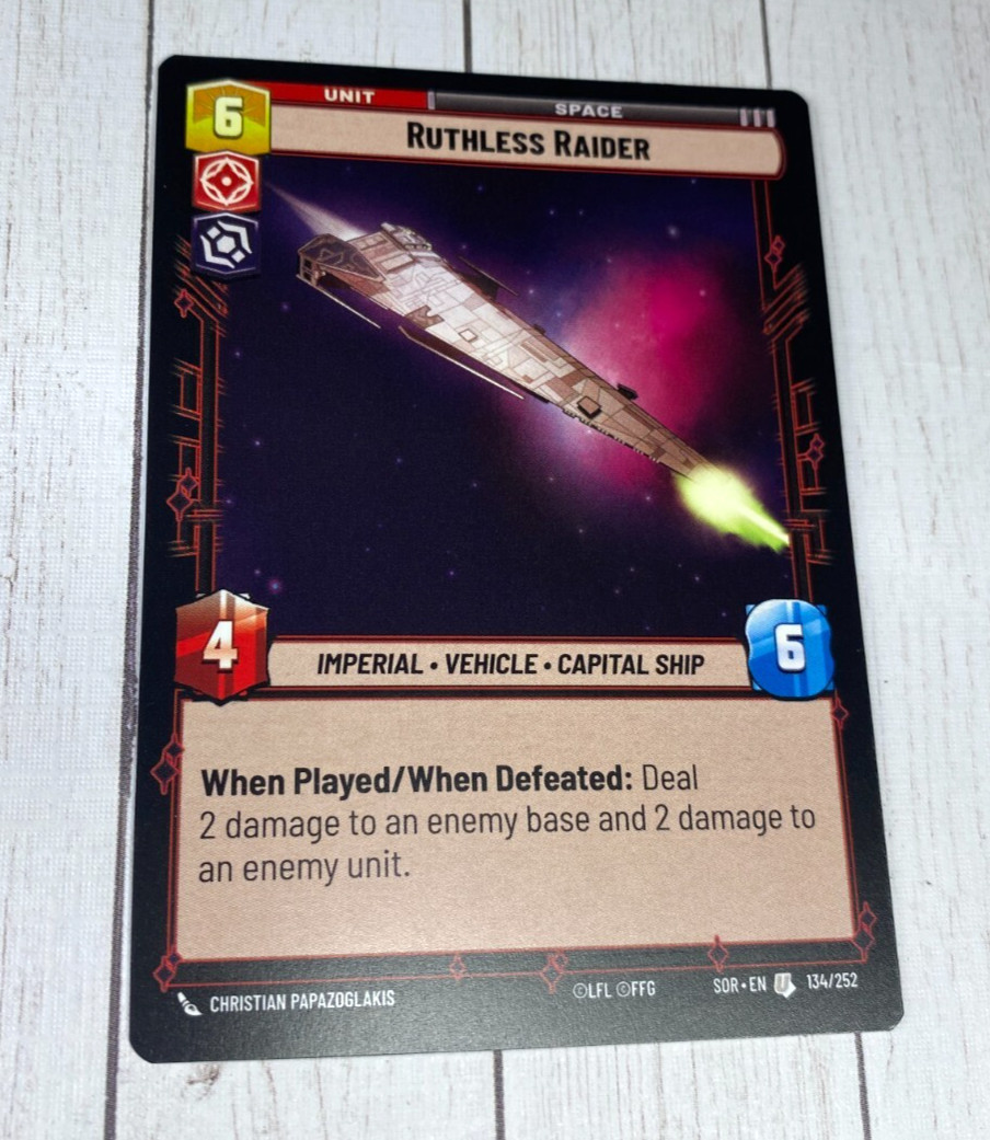 Ruthless Raider Spark of the Rebellion Star Wars Unlimited 134/252 Uncommon
