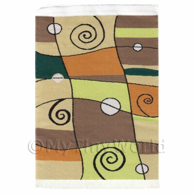 Puppenstube Art Deco kleiner rechteckiger Teppich / Rug 