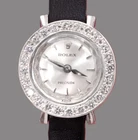 Vintage Rolex Precision Ladies 18K White Gold Diamond Bezel Watch Cal.1401