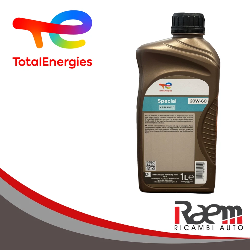 Set 2 Litres Total Special 20W60 Huile Moteur Minéral Essence Diesel Pour Public - Photo 3/4