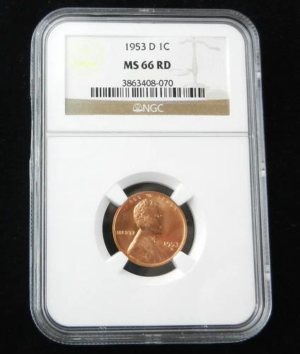 1953-D LINCOLN WHEAT CENT NGC MS 66 RD - 1C RED 3863408-070 ~ C15