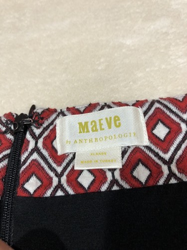 anthropologie maeve wiles geometric jacquard faux wrap Midi skirt size XL - Picture 2 of 9
