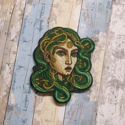 Medusa Patch Iron-on Applique Argonaut Greek, Snake, Myth of Olympus, Decorative