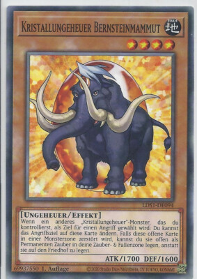 Yugioh Kristallungeheuer Bernsteinmammut  Common 1.Auflage Near Mint! LDS1-DE094