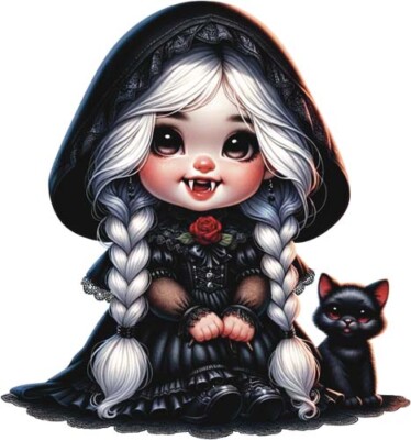 Halloween Vampir Gothic Mädchen Wandbild Schlafzimmer Auto Vinyl Aufkleber Abziehbild 6 Größen