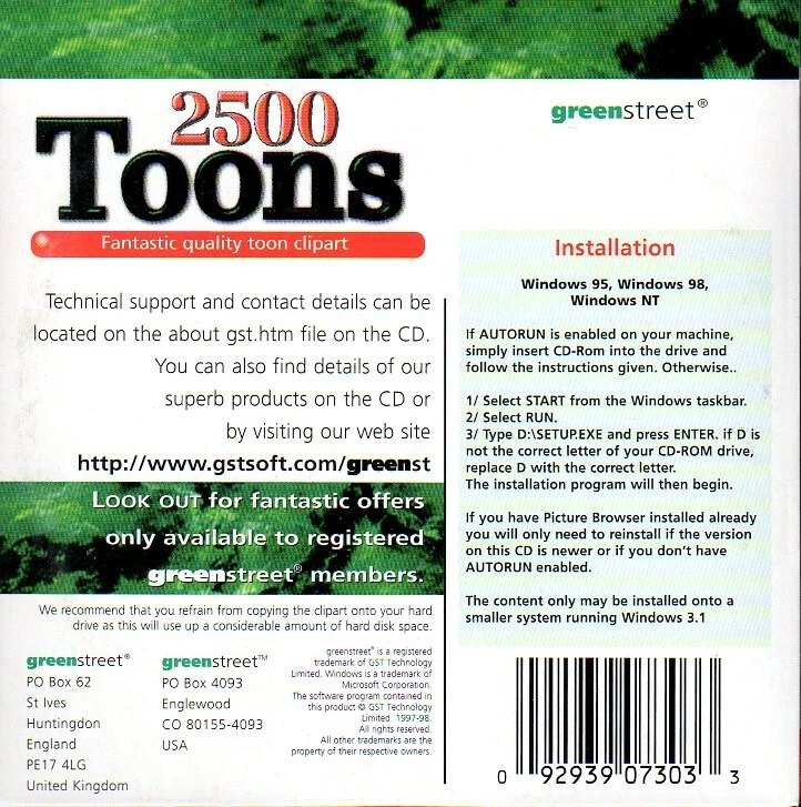 2500 Toons (PC-CD, 1999) for Windows 3.1/95/98/NT - NEW CD in SLEEVE - Image 3 of 3