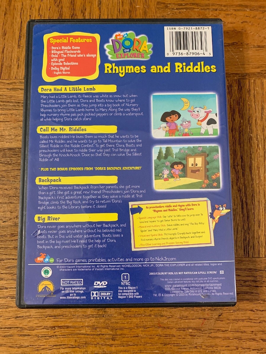 Dora The Explorer Rhymes And Riddles DVD | eBay