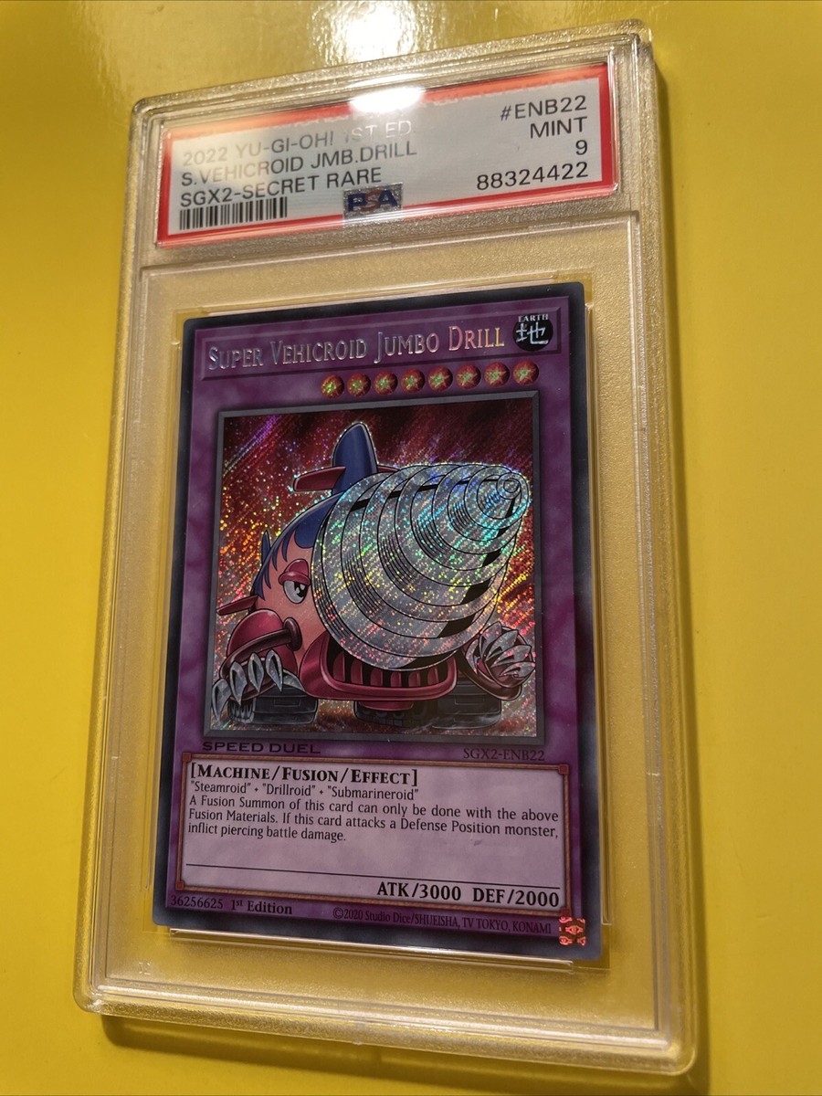 YuGiOh SUPER VEHICROID JUMBO DRILL #SGX2-ENB22🔥PSA 9🔥1st ED-2022